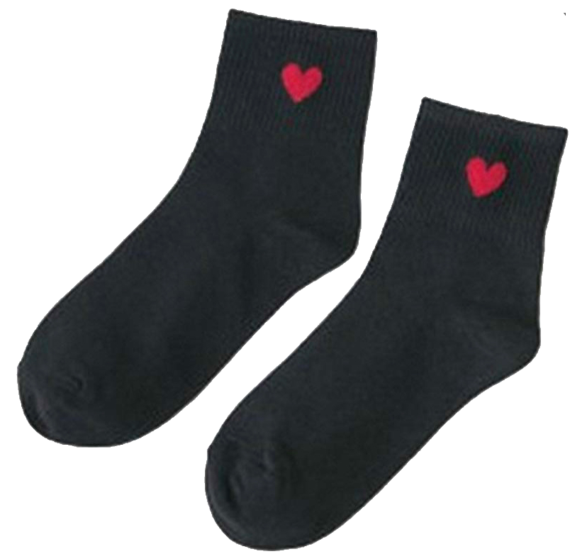 boohoo socks heart blacksocks sticker by sailormomoland