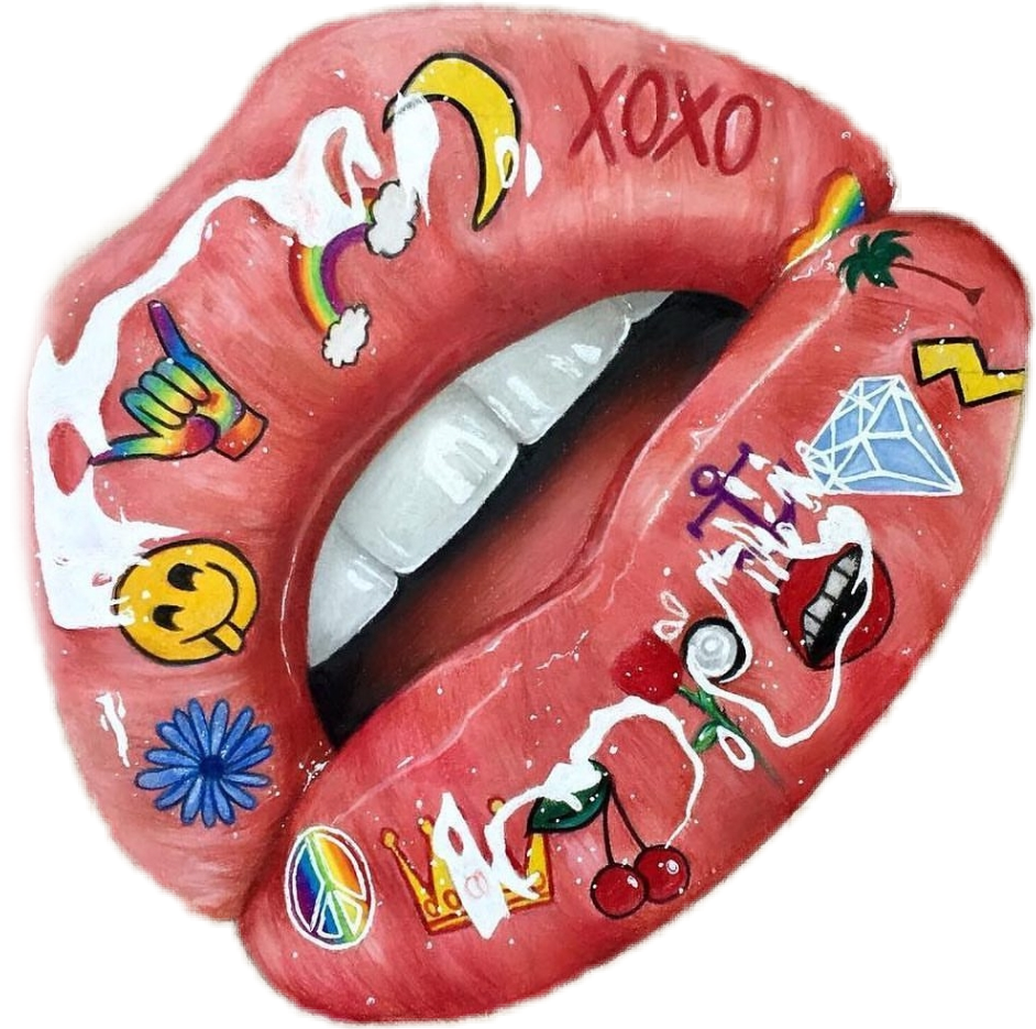 lipstick lips graffiti sticker by peaceloveandpomskies