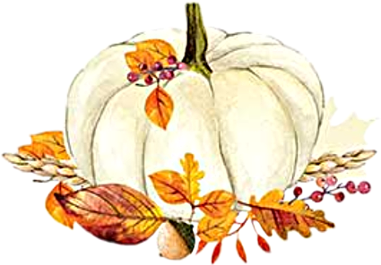 watercolor pumpkin leaves acorn fall autumn harvest png