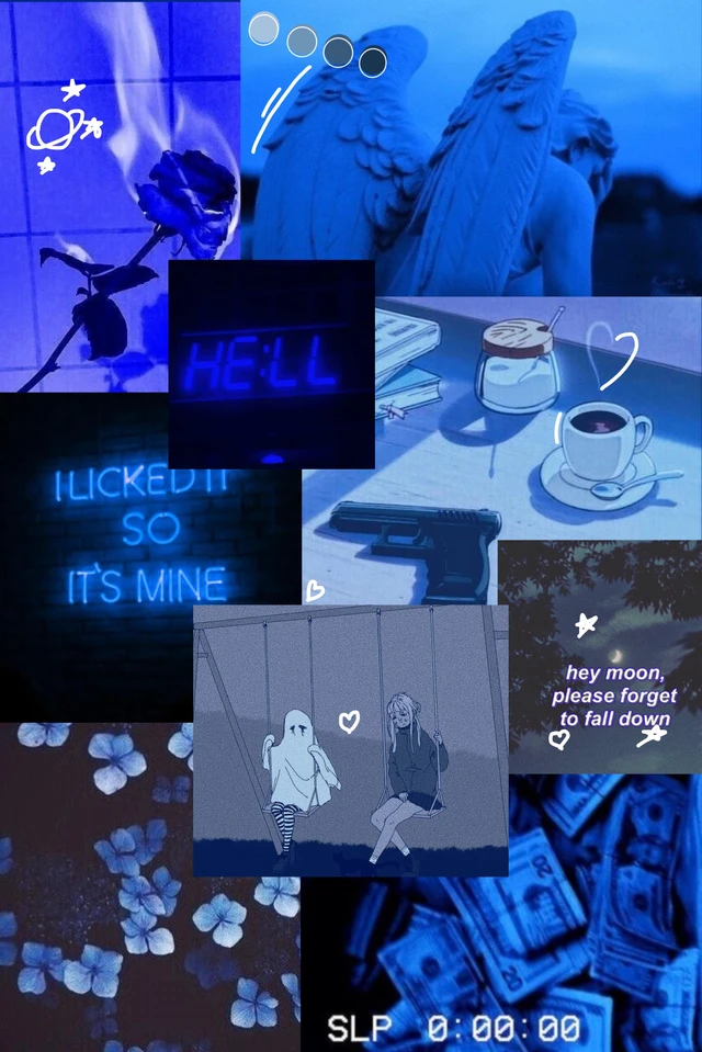 photo Dark Blue Aesthetic Pictures Collage dark blue aesthetic collage image by