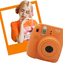 scorange orange fujifilm polaroid stickers freetoedit