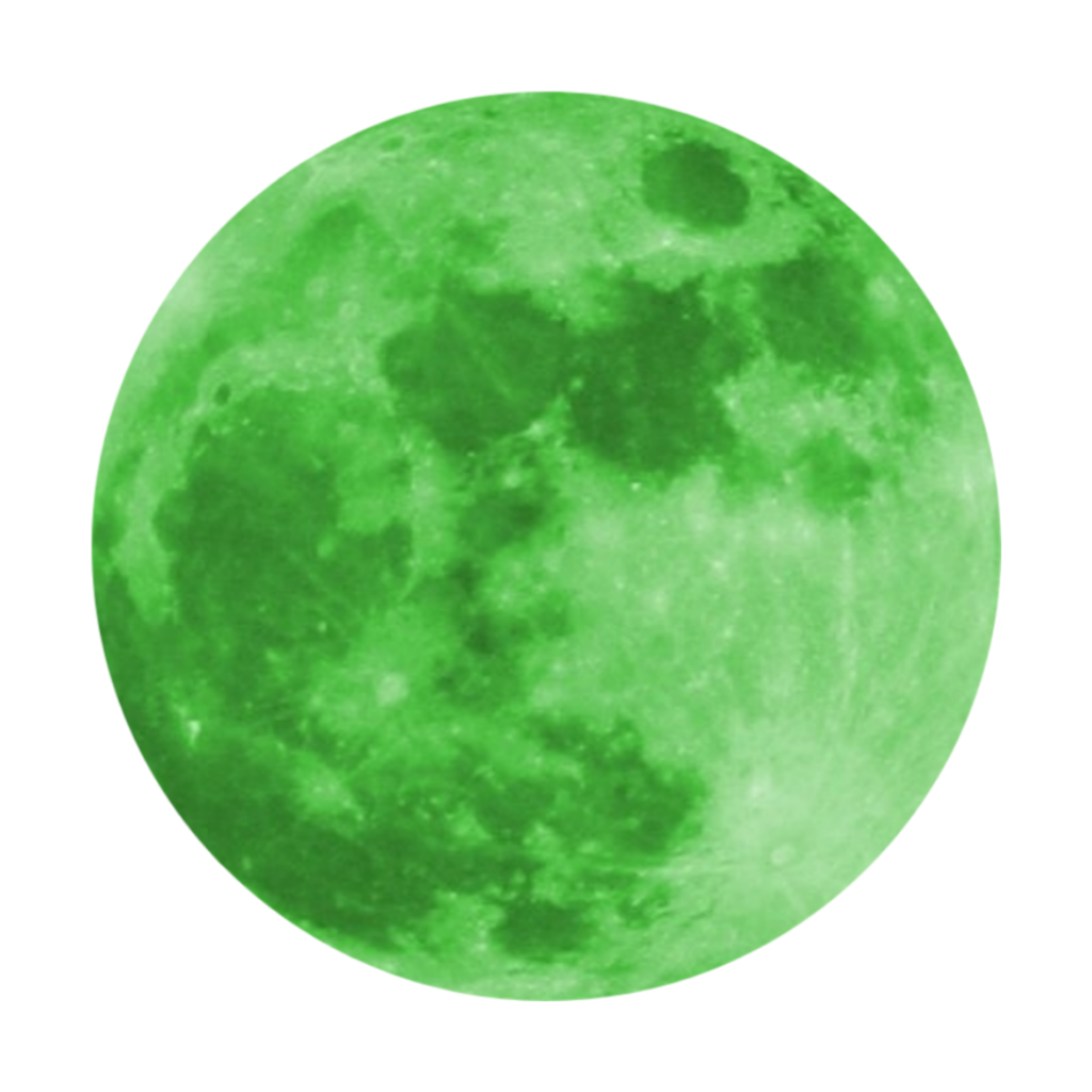 Зеленая Луна. Зеленое полнолуние. Луна без фона. Салатовая Луна.