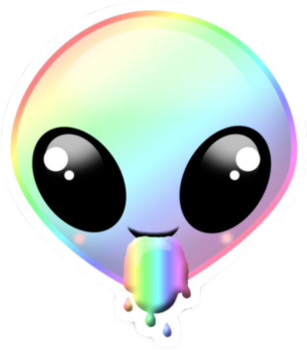 Alien Rainbowalien Alienemoji Area51 Sticker By @ Lucy M 