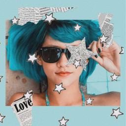 freetoedit blue girl star