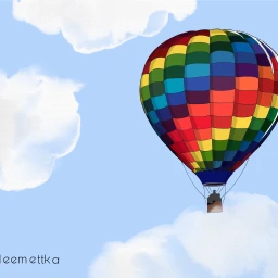 sky drawing balloon clouds white dchotairballoon