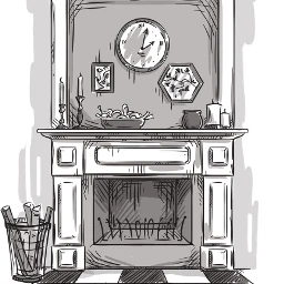 chimenea clock blackandwhite freetoedit scfireplace fireplace