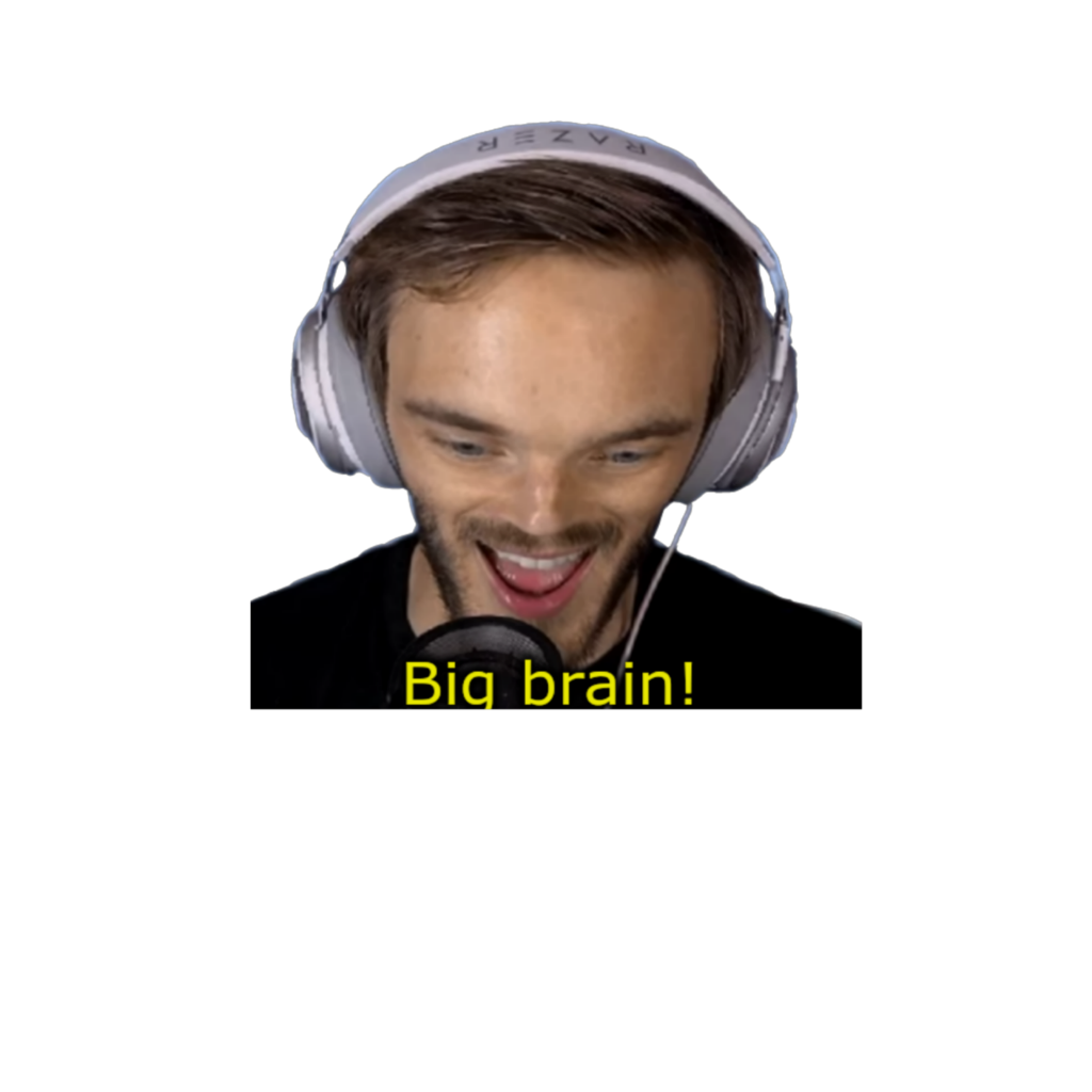 Bigbrain Pewdiepie Sticker By Giorgio