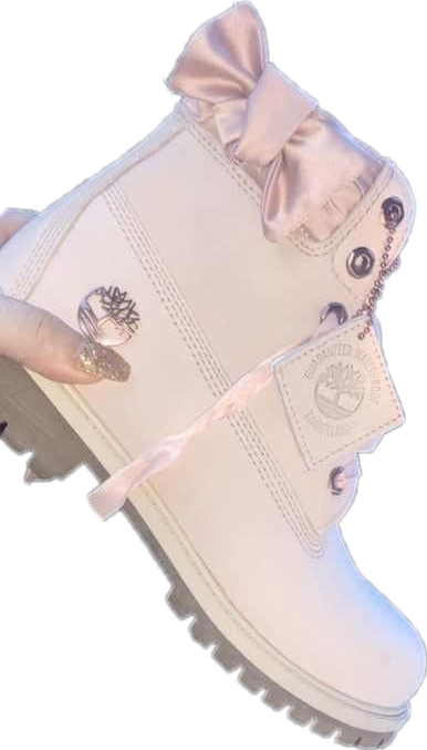 pink bow timberlands