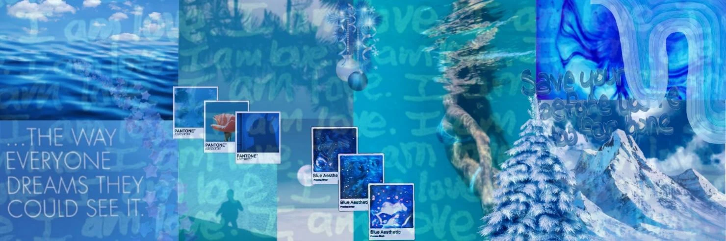 pix Blue Aesthetic Header Collage blue collage header image by marshmallow