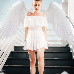 freetoedit remixit girl angel wings