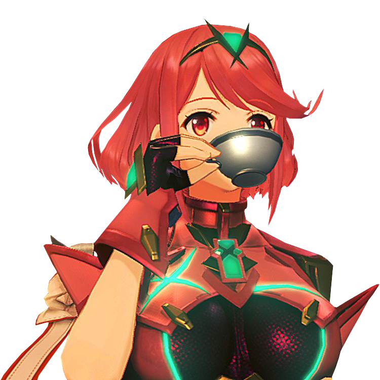 This visual is about pyra xenoblade xenoblade2 tea cup freetoedit #pyra #xe...