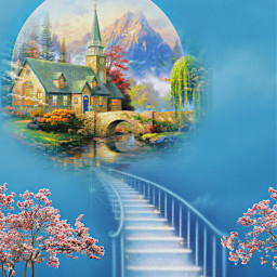 freetoedit dreamland moon stairs ladders