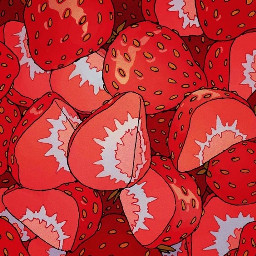 freetoedit strawberry background kawaii red aesthetic