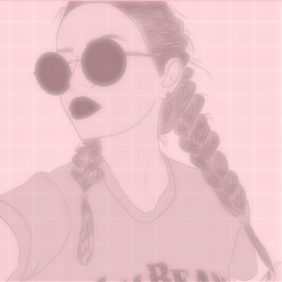 freetoedit pink grid girl sunglasses