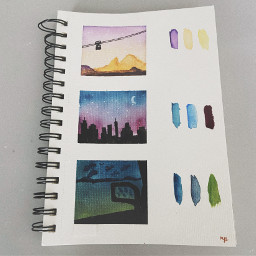 watercolor sunset sky thisistrash aesthetic