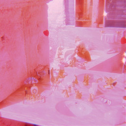 bathroom vintage aesthetic pink freetoedit