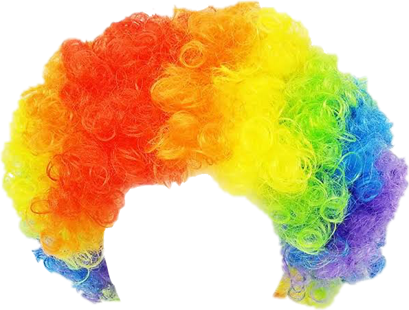 clown clownwig rainbow wig png sticker by @joaaeyo