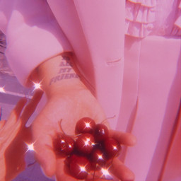 cherry cherries pink sparkle aesthetic freetoedit