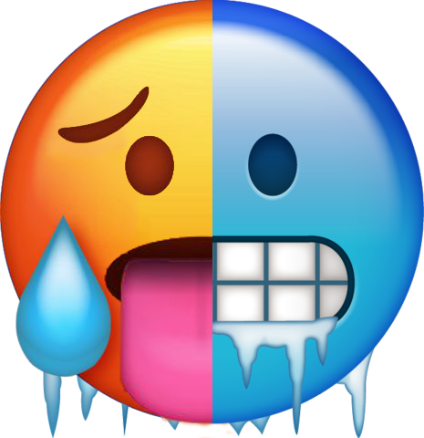 freetoedit emoji emojiiphone hot cold sticker by @rizahoxha