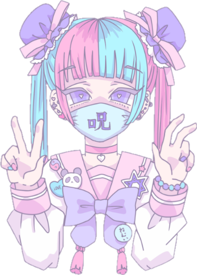 Freetoedit Pink Blue Anime Girls Girl Aesthetic Cute