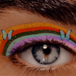 freetoedit raimbow eye rainbow eyelash makeup make up rccolorfulshapes