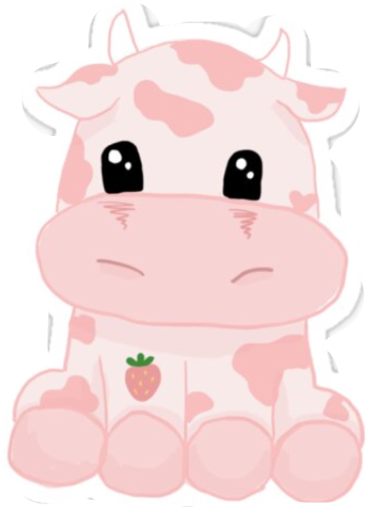 Strawberrycow Cow Strawberry Sticker By Daze 163 - roblox gfx girl strawberry cow