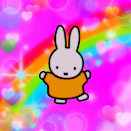 miffy dreamcore sanrio weirdcore colorful sanriocore cute bunny rainbow hearts neon eyestrain freetoedit