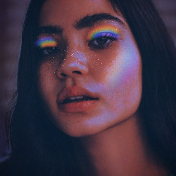 rainbow girl makeup girlpower shadow blue aesthetic freetoedit