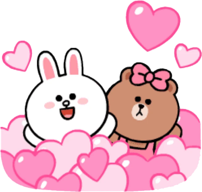 うさぎ くま ウサギ クマ ラインフレンズ ブラウン コニー ハート Sticker By うさぎ くま ウサギ クマ ラインフレンズ ブラウン コニー ハート Sticker By
