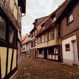 michelstadt oldtown architecture alley timberframed