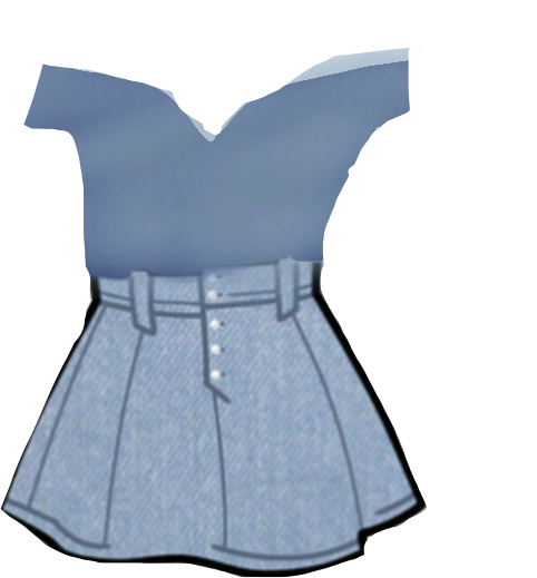 blue gacha shirt skirt dress jean sticker by @angellll1091