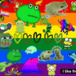 frogs love gay pride ribbit green background stickers freetoedit