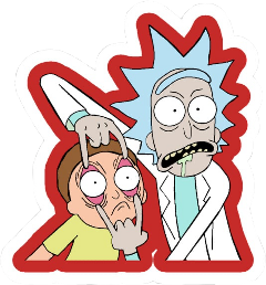 sticker rickandmorty morty rick aesthetic trending yellow blue green white red black freetoedit