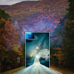 freetoedit road gate surrealisticgate light planet surreal dodgereffect galaxy stars inspiration stayinspired picsart madewithpicsart unsplash