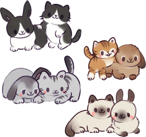 cute kawaii bunny cat rabbit sticker by @starflightxox