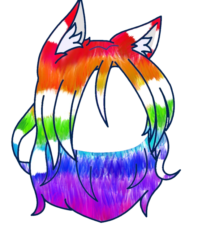 images Picsart Gacha Life Hair Wolf rainbow pride wolf gacha sticker by