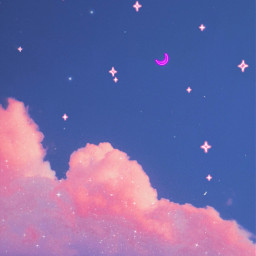 edit editbyme madebyme pinkaesthetic pink stars moon pinkcolor clouds blue sky skyedit skylovers madwithpicsart shine pinkcolors makeawesome colorful like share repost comment followme