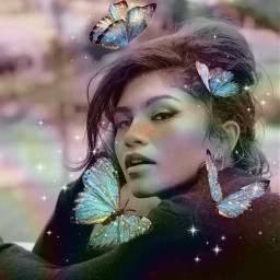 random zendaya gorgeous beautiful girl butterflies love freetoedit