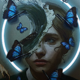 woman surreal freetoedit srcbluebutterflies bluebutterflies