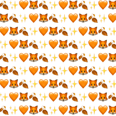 orange sticker aesthetic tumblr emoji emojibackgrounds stars hearts foryou freetoedit fox