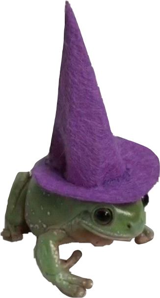 frog swag frogs froggie wizard hat sticker by @frogfairiess