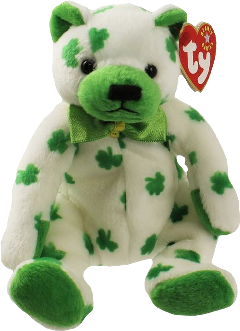 beaniebaby bear clover stuffedanimal ireland irish beaniebabys beaniebabies 90s green fourleafclover freetoedit