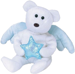 bear angel beaniebaby beaniebabies beaniebabys white star blue 90s toys stuffedanimals christmas freetoedit