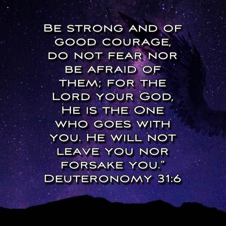 Be strong and of good courage, do not fear nor be afraid of them; for ...