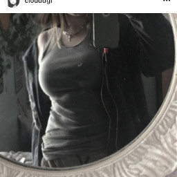 boobs mirrorselfie thrift outfit inspo alt grunge clothes aesthetic rot rotten dark