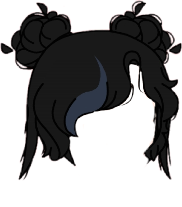 gacha hair black denimbluestreak sticker by @mysticalowl28