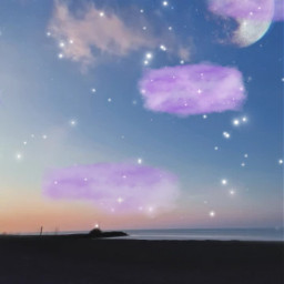 clouds cloudysky beach moon freetoedit srcpurpleclouds purpleclouds