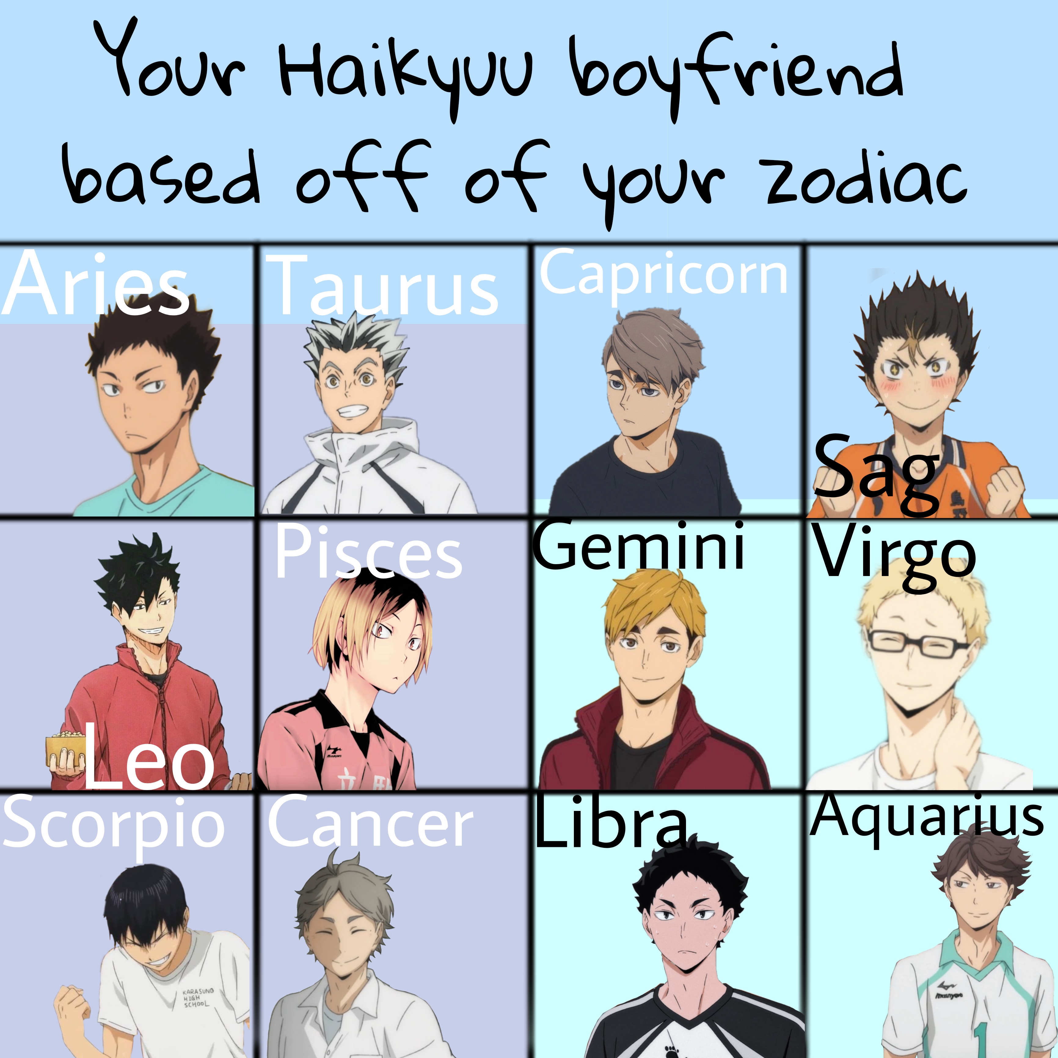 Which Haikyuu Character Are You Based On Your Zodiac Sign?