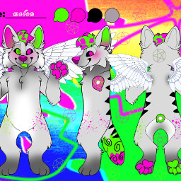 furry green pink wolf fyp