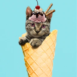 cute cat kittens icecream sundae ecsummericecream summericecream freetoedit